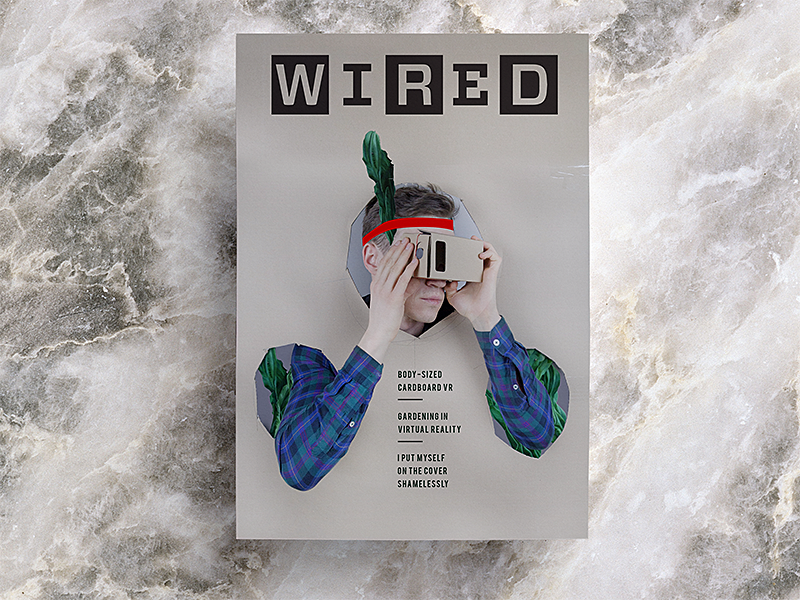 Self on Wired Cover funny marble print composition wired fun mockup typography