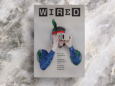 Self on Wired Cover composition fun funny marble mockup print typography wired