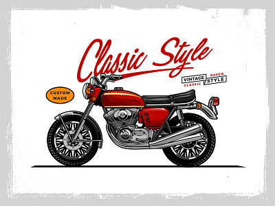 classic style motorcycle caferacer classic design illustration motorcycle racer speed vector vintage