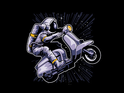 Astronaut riding a Scooter