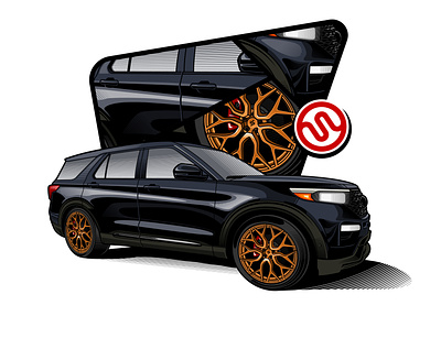 Superforge wheels graphic design illustration vector
