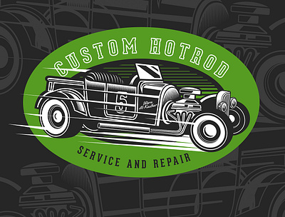 custom hotrods classic design racer speed vector vintage