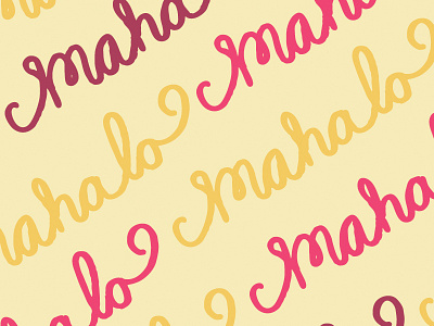 Mahalo Pattern Card lettering mahalo pattern