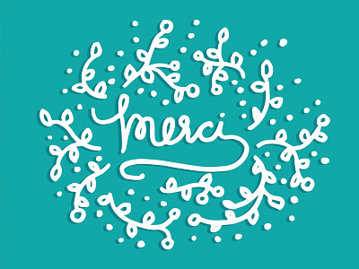 Merci Card card lettering