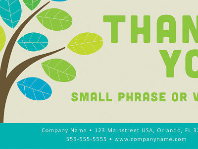 Company Thank You Card leaves type