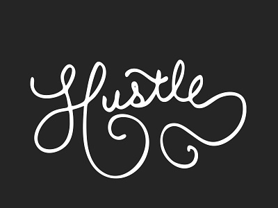 Hustle black hustle lettering white