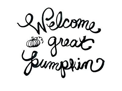 Welcome Great Pumpkin fall lettering peanuts pumpkin