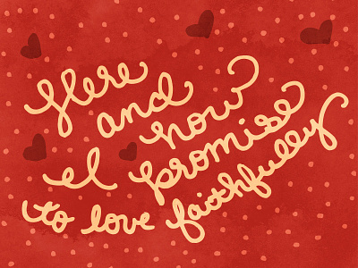 Here & Now hearts lettering polka dots red