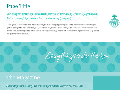 Tropical Site Mockup design magazine teal typography