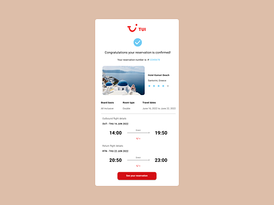 TUI email reciept concept design adobe xd adobexd concept design daily ui dailyui dailyuichallenge dribbble email email design email receipt figma figmadesign sketchapp ui uidesign uidesigner user interface user interface design userinterface ux