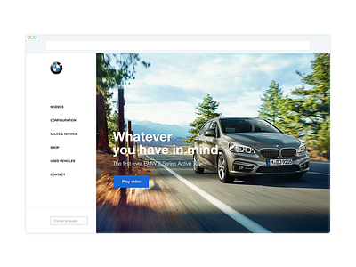 BMW Redesign Concept bmw left menu web web design webdesign website