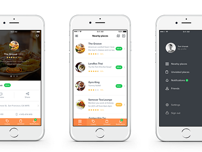 Nearby Places Concept food app ios ios app minimalism nearby places restaurant restaurant app