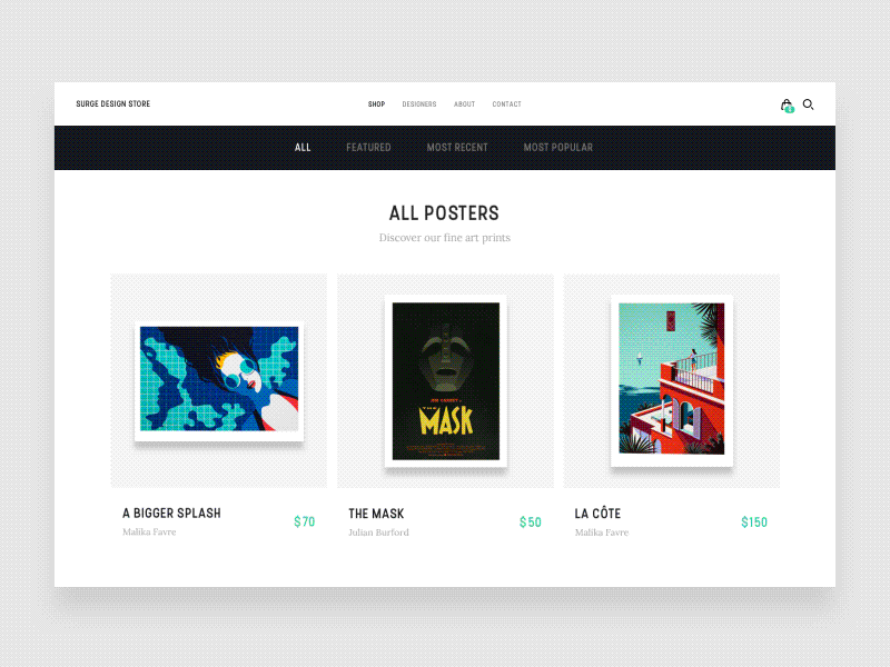 Surge Design Store - Shop All design ecommerce eshop light market minimal posters shop