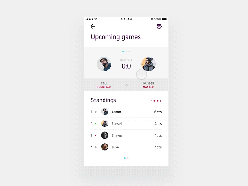 Tournament Manager Concept app concept games ios online sports strv tournament ui