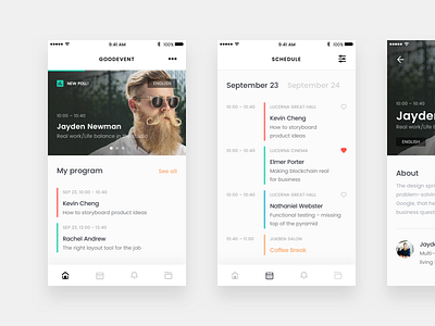 Goodevent - Easy solution for your event app detail event ios minimal profile schedule ui