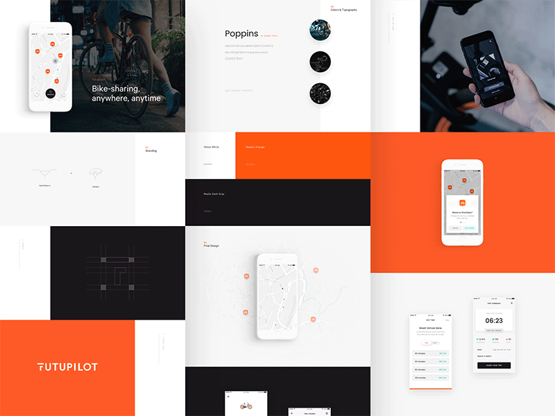 Futupilot on Behance app app design bike sharing futupilot orange ui ux