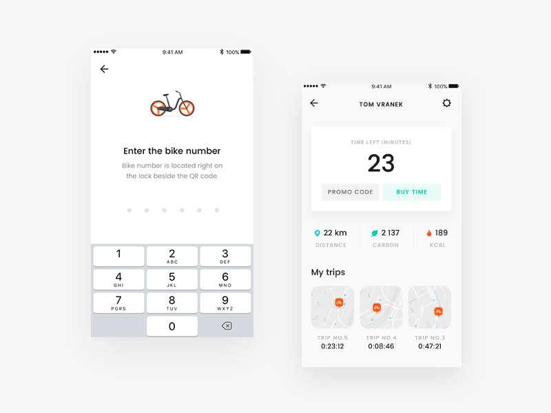 Futupilot - Unlock your bike app bike design futupilot orange sharing ui ux