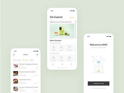 LEVO Oil App app cooking design infusion ios light minimal oil protopie recipes strv strvcom tomvranek ui ux