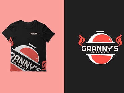 granny grill and cocktail logo design branding grill logo logo design t shirt design