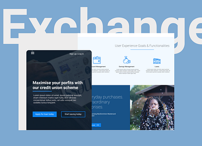 Exchanger webpage preview savings app ui design webpage design website