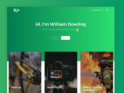 William Dowling design emoji gradient green type web web design