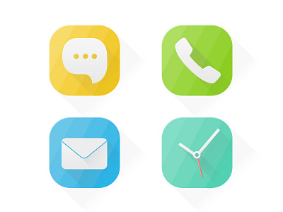 Icon call clock flat icon iphone mail message ui