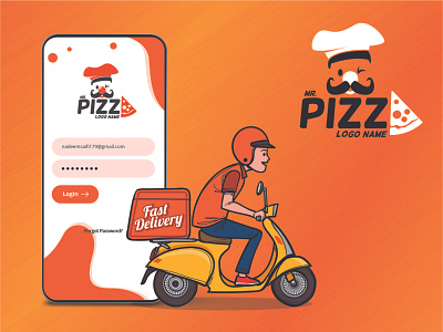 Pizza Delivery app art branding design illustration illustrator typography ui ux vector