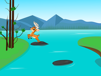 Nature Illustration for 2D Cartoon Background.