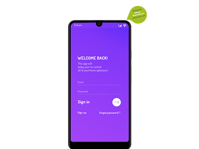 home automation - Sign In app home automation http:websofttechs.com jquery ui login page mobile app typography uiux web