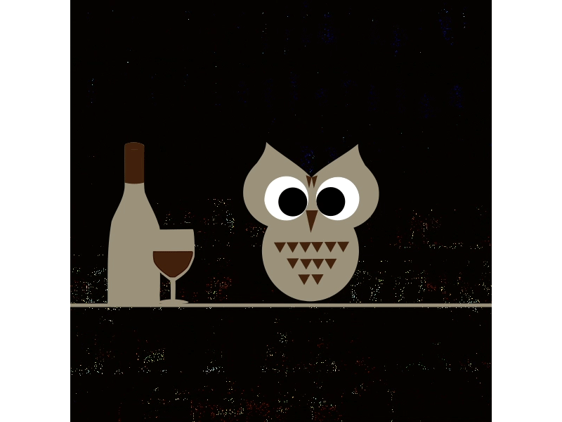 Drunken owl animation app design illustration illustrator minimal ui