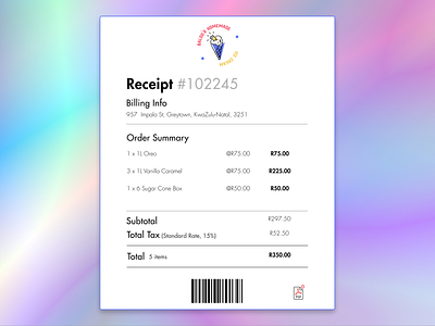 Daily UI #017 - Email Receipt