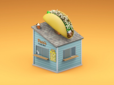 Paco's Tacos 3d c4d cheese food taco