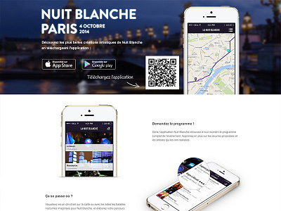 Nuit Blanche app application event ios7 neon night nuit blanche ui ux web website