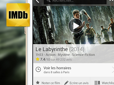 IMDB movie view app cinema film flat imdb interface ios ios8 iphone movie ui ux