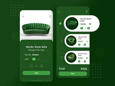 Preferred Furniture APP app design fashion furniture green ui ui ux ux ux design young