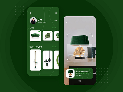 Preferred Furniture APP app design fashion furniture green ui ui ux ux ux design young