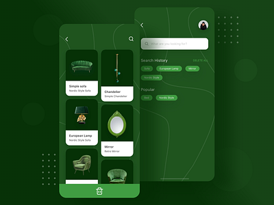 Preferred Furniture APP app design fashion furniture green ui ui ux ux ux design young