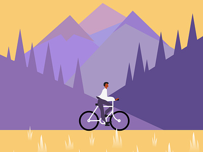 Bike in the mountains design graphic design illustration vector web