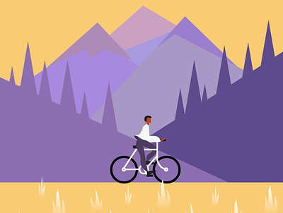 Bike in the mountains design graphic design illustration vector web
