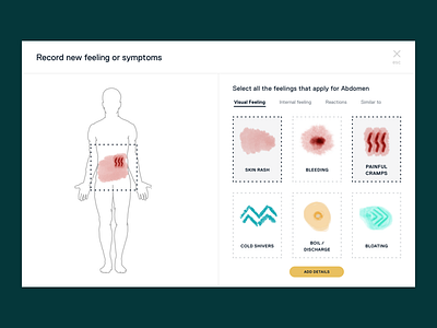 Feelings design document feelings healthcare illustration ipad record symptoms ui visual narrative