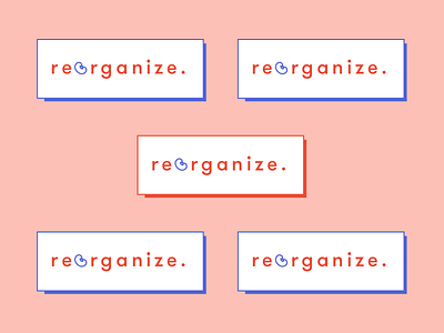 Reorganize branding design flat identity logo reorganize type