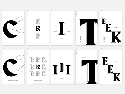 Crit-eek / Critique bnw critique design exploration feedback graphic minimal posters print series type typeface