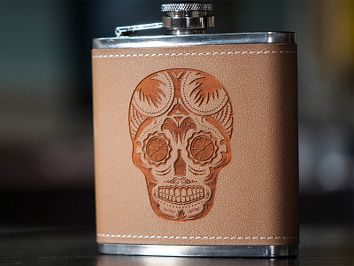 Sugar Skull Flask branding design identity illustration laser photography restaurant