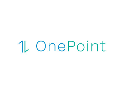 OnePoint Logo blue branding green icon identity intranet logo