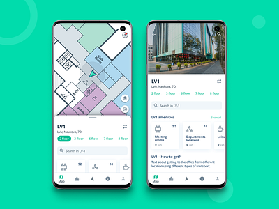 Solution for Office Navigation android app floor floorplan location app map maps mobile app navigation office office navigation office space ui