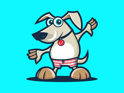Bantay Summer bantay board short cartoon dog illustration mascot pet surfing