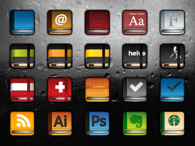 Rounded Square Icons: Books address book apple book books evernote icons ipad iphone moleskine notebook rounded square rss swiss