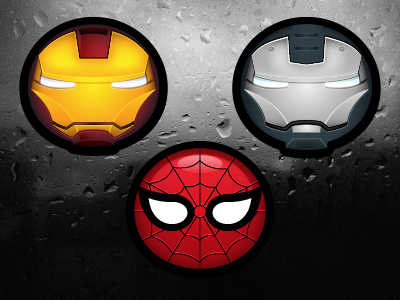 Superhero Avatars avatars buddy icons deleket hero icon iron man marvel spider man superhero war machine
