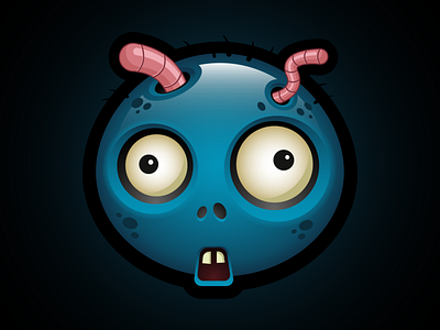 Zombie avatar blue character dead halloween worm zombie