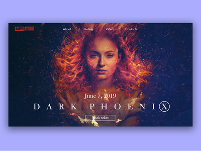 X-Men Dark Phoenix Movie Concept design mainpage ui ux web webdesign website